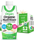 Orgain Organic Nutritional Shake Vanilla Bean Meal Replacement 16g Grass Fed Whey Protein 20 Vitamins Minerals Gluten Soy Kosher NonGMO 11 Fl Oz Pack of 12
