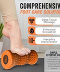 Invincible Fitness Foot Roller 4-In-1 Therapy Set For Tired And Achy Feet, Stress And Tension Relief, Trigger Point Therapy, Self-Myofascial Release, Deep Tissue (Orange)