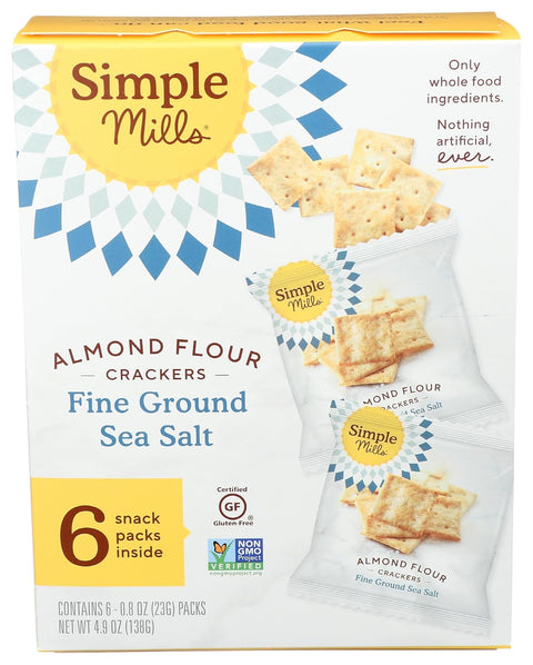 Simple Mills Almond Flour Crackers Family Size Fine Ground Sea Salt Gluten Vegan Healthy Snacks 7 Ounce (Pack of 1)