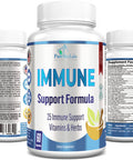 YUMMYVITE Immune Support Formula - 25 Immune Support Vitamins & Herbs, Including Graviola, Selenium, Green Tea, Slippery Elm, Vitamin C, Tumeric - 60 Capsules
