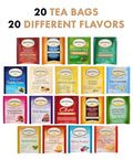 Blue Ribbon Herbal and Decaf Tea Bags Sampler Assortment Variety Pack Box - 20 Count 20 Flavors - Perfect Variety - s for Mom Dad Family Coworkers Friends Women Men Herbal and Green Tea Lovers