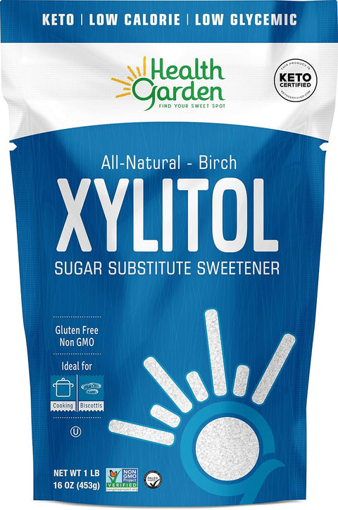 Health Garden Birch Xylitol Sweetener, 40 oz Bag ÃƒÂ¢Ã¢â€šÂ¬Ã¢â‚¬Å“ 100% Birch-Derived Xylitol Sugar Substitute for Baking & Coffee, 1:1 Sugar Replacement, Supports Teeth, Keto, Vegan, Non-GMO