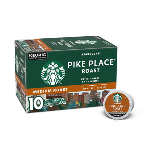 Starbucks K-Cup Coffee Pods, Medium Roast Hot or Iced Coffee, Pike Place Roast, 10 Keurig Pods ÃƒÂ¢Ã¢â€šÂ¬Ã¢â‚¬Â¹