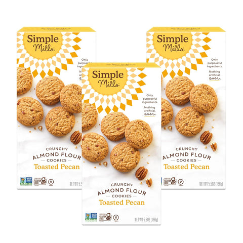 Simple Mills Almond Flour Chocolate Chip Cookies, Gluten Free and Delicious Crunchy Cookies, Organic Coconut Oil, Good for Snacks (Packaging May Vary)