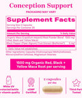 Pink Stork Maca Root Capsules for Women - Fertility Supplements for Women with 1500 mg Organic Maca Root + Black Pepper to Support Hormone Balance & Conception - 60 Capsules Vegan