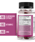 Elderberry Gummies with Zinc and Vitamin C Black Elderberry with Vitamin C and Zinc for Kids and Adults Antioxidant Supplement 60 Gummies