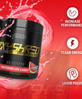 EHP Labs OxyShred Hardcore Super Dosed Pre Workout Powder Preworkout Powder with L Glutamine and Acetyl L Carnitine Energy Boost Drink 275mg of Caffeine Watermelon Candy 40 Servings