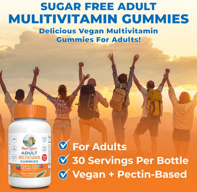 MaryRuth's Multivitamin for Women and Men | Sugar Free | Adult Multimineral Gummy with Vitamin C | D and E | B Vitamins | Biotin | Zinc | Vegan | Non-GMO | Gluten Free | 60 Count