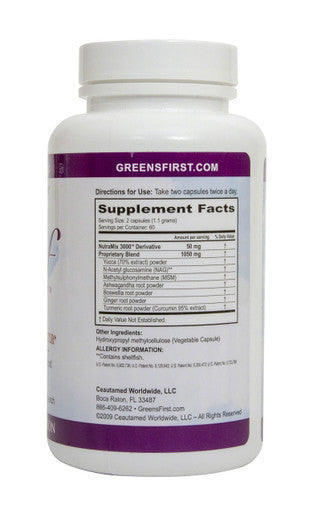 Greens First Relief A Natural Cox2 Inhibitor for Joint Health Supplement 120 Count
