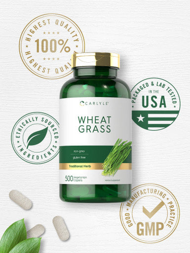 Carlyle Wheat Grass | 500 Vegetarian Caplets | Non-Gmo, Gluten Free Supplement