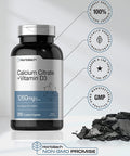 Calcium Citrate 1260 mg | with D3 1000IU | 250 Caplets | Vegetarian, Non-GMO, Gluten Free Supplement | by Horbaach