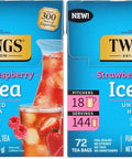 Twinings, Tea Iced Herbal Strawberry Raspberry, 72 Count