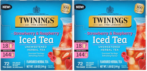 Twinings, Tea Iced Herbal Strawberry Raspberry, 72 Count