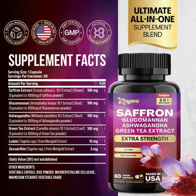 Zoyava Revitalize Your Wellness Saffron Zestyzen 4000Mg 60 Capsules