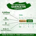 Quercetin Supplement 4660 mg Supports Cardiovascular Health Immune System and Antioxidant with Bromelain Black Pepper Extract 3 Months Supply