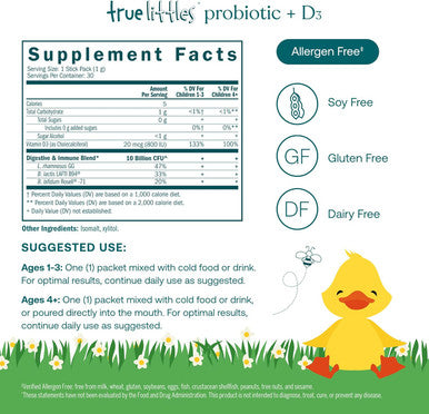 True Grace One Daily Women's Probiotic (30 Vegetarian Tablets) + True Littles Probiotic + D3 (30 Individual Stick Packs)