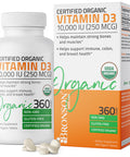 Bronson Vitamin D3 10,000 Iu (250 Mcg) Immune Support, Healthy Muscle Function & Bone Health, High Potency Organic Non-Gmo Vitamin D Supplement, 360 Tablets