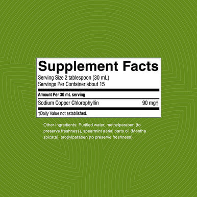 Natures Sunshine Chlorophyll Liquid 16 fl. oz Kosher Fresh Mint Chlorophyllin Assists Detoxification and Provides Intestinal Immune and Digestive System Support
