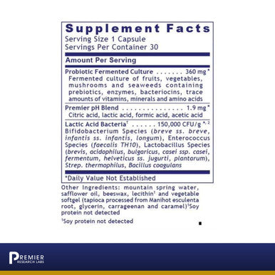 Premier Research Labs Probiotic Caps - Pre-, Pro-, And Post-Biotics - For Healthy Gut, Digestive Health & Immune Support - Benefi