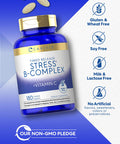 Carlyle Stress B Complex Vitamin Supplement | 180 Caplets | With Vitamin C | Non-Gmo And Gluten Free