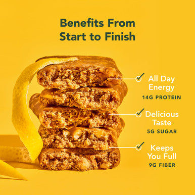 ALOHA Organic Plant Based Protein Bars - Lemon Cashew - 12-Count - Vegan Low Sugar Gluten-Free Paleo Low Carb Non-GMO No Stevia & No Erythritol