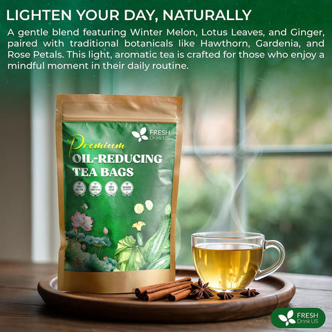 FreshDrinkUS, Premium 50 Mulberry Leaf Tea Bags, 100% Natural & Pure from Mulberry Leaves. Herbal Tea. Made with Natural Material Tea Bags. No Sugar, No Caffeine, No Gluten, Vegan.