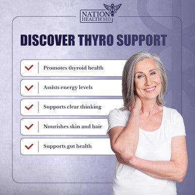 Thyro Support - Thyroid Supplement With Selenium, Bladderwrack & Zinc - Thyroid Health For Women & Men - Vegan, Non Gmo, Gluten - 120 Capsules