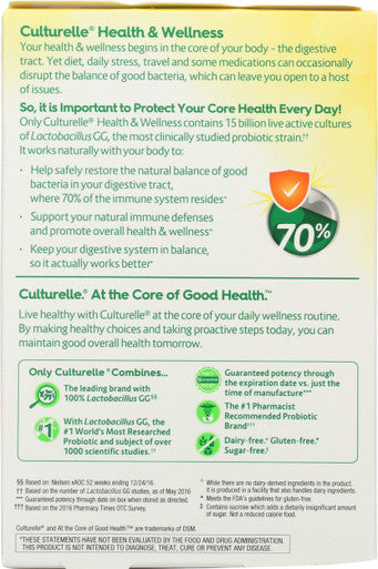 Culturelle Health Wellness Probiotic Vegetarian Capsules 30 ea