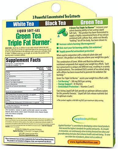 Applied Nutrition Green Tea Triple Fat Burner Liquid Soft-Gels 30 Soft Gels