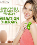 Mini Handheld Massager - Green - Powerful Massage Vibrations For Muscle Relief & Relaxation - Portable Therapeutic Device W/ 2 Convenient Power Modes (Battery Operated & Usb Powered)
