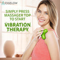 Mini Handheld Massager - Green - Powerful Massage Vibrations For Muscle Relief & Relaxation - Portable Therapeutic Device W/ 2 Convenient Power Modes (Battery Operated & Usb Powered)