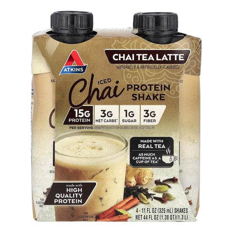 Atkins Mocha Latte Iced Coffee Protein Shake & Iced Coffee Vanilla Latte Protein Shake, 15g Protein, Low Glycemic, 4g Net Carb, 1g Sugar, Keto Friendly, 3 PACK