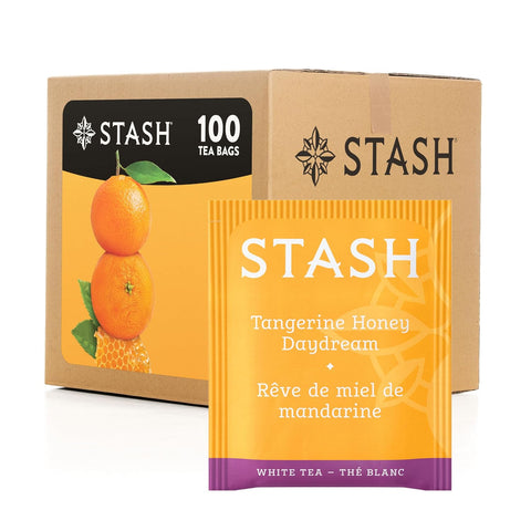 Stash Tea Ginger Peach Green Tea & Matcha Blend, Box of 100 Tea Bags (Packaging May Vary) | Zesty, fruity blend with peach, ginger and matcha notes, Non-GMO Project Verified and foil-sealed freshness