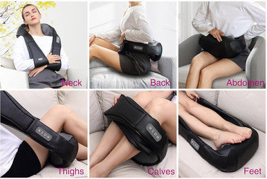Fs8801-Blk Shiatsu Neck And Back Massager With Heat Deep Kneading Massage For Neck, Shoulders, Back, Legs, Feet For Home, Office, Car - Black