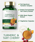 Carlyle Turmeric And Tart Cherry Capsules | 120 Count | With Bioperine | Vegetarian, Non-Gmo, Gluten Free Supplement