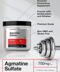 Agmatine Sulfate Powder | 500 Grams | 666 Servings | Unflavored | Pre Workout Supplement | Vegetarian, Non-GMO & Gluten Free | by Horbaach