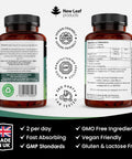 Fibre Supplement 4000Mg Psyllium Husk With Acidophilus - High Strength - Natural Soluble Fiber Supplement From Plantago Ovata Seeds, 120 Psyllium Husks Capsules Vegan, Made In Uk By Leaf
