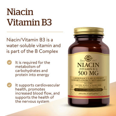 Solgar Niacin 500 Mg 100 Ct