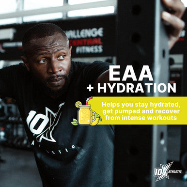 10X Athletic Full Essential Amino Acids Blend with Electrolytes Sugar Free EAA Powder for Energy Endurance Hydration and Recover 25 Servings 450 g Various Flavours (Lemonaze)