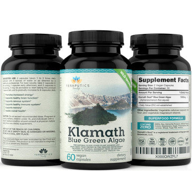 Premium Klamath Lake Blue Green Algae - More Powerful Than Spirulina And Chlorella Supplements | Pure Chlorophyll Rich Superfood