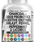 Clean Nutra Activated Charcoal Capsules 1000Mg Shilajit 5000Mg Pills Probiotic 200 Billion + Digestive Enzymes For Digestive Heal