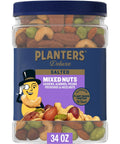 PLANTERS Deluxe Unsalted Mixed Nuts, Plant Based Protein, 34.5 Oz (1 Ct) | Mixed Nuts: Cashews, Almonds, Hazelnuts, Pecans, Pistachios. Snacks for Adults. Resealable Jar. Party Snack