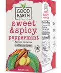 Good Earth Sweet & Spicy, Caffeine Free Peppermint Herbal Tea, Black 18 Tea Bags