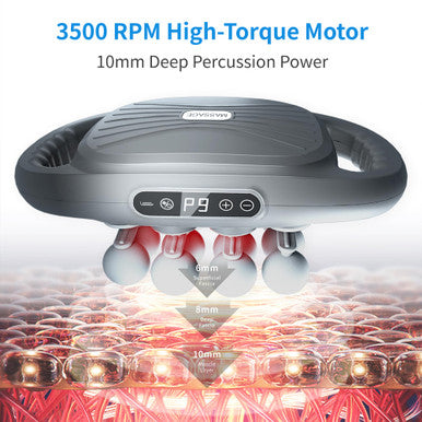 Binxalin 16 Head Deep Tissue Massage Gun Handheld Percussion Massager For Back Neck Shoulders & Legs 9 Modes 9 Intensities Muscle Recovery & Relaxation For Men & Women