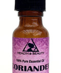Coriander Essential Oil Organic Aromatherapy Therapeutic Grade 100% Pure Natural 0.5 oz, 15 ml with Glass Dropper