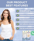Breast Augmentation Post Surgery Supplies- Silicone Scar Sheets For Breast Surgical Scars-Breast Reduction Recovery Supplies After Surgery Needs- Comfortable Under Post Op Bra