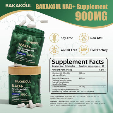 Nad Supplement Liposomal Nicotinamide Riboside Resveratrol Quercetin Nad Nicotinamide Riboside Resveratrol 900Mg Nad+ Supplement For Men And Women 80 Capsules 1 Pack