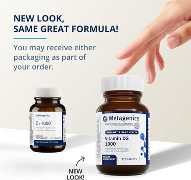Metagenics D3 1000 - Vitamin D Supplement - Bone Density & Immune Support - Tooth Integrity - Non-GMO & Gluten - 120 Tablets