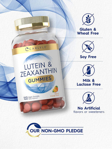 Carlyle Lutein And Zeaxanthin Gummies | 20Mg Of Lutein Supplement | 100 Orange Flavor Vegan Gummies | Non-Gmo, Gluten Free