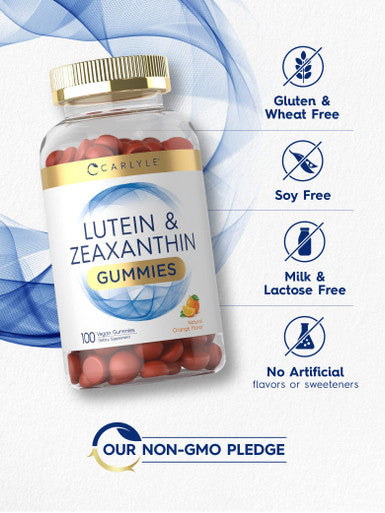 Carlyle Lutein And Zeaxanthin Gummies | 20Mg Of Lutein Supplement | 100 Orange Flavor Vegan Gummies | Non-Gmo, Gluten Free